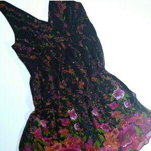 Vintage Floral Midrise Sundress Sleeveless Dress